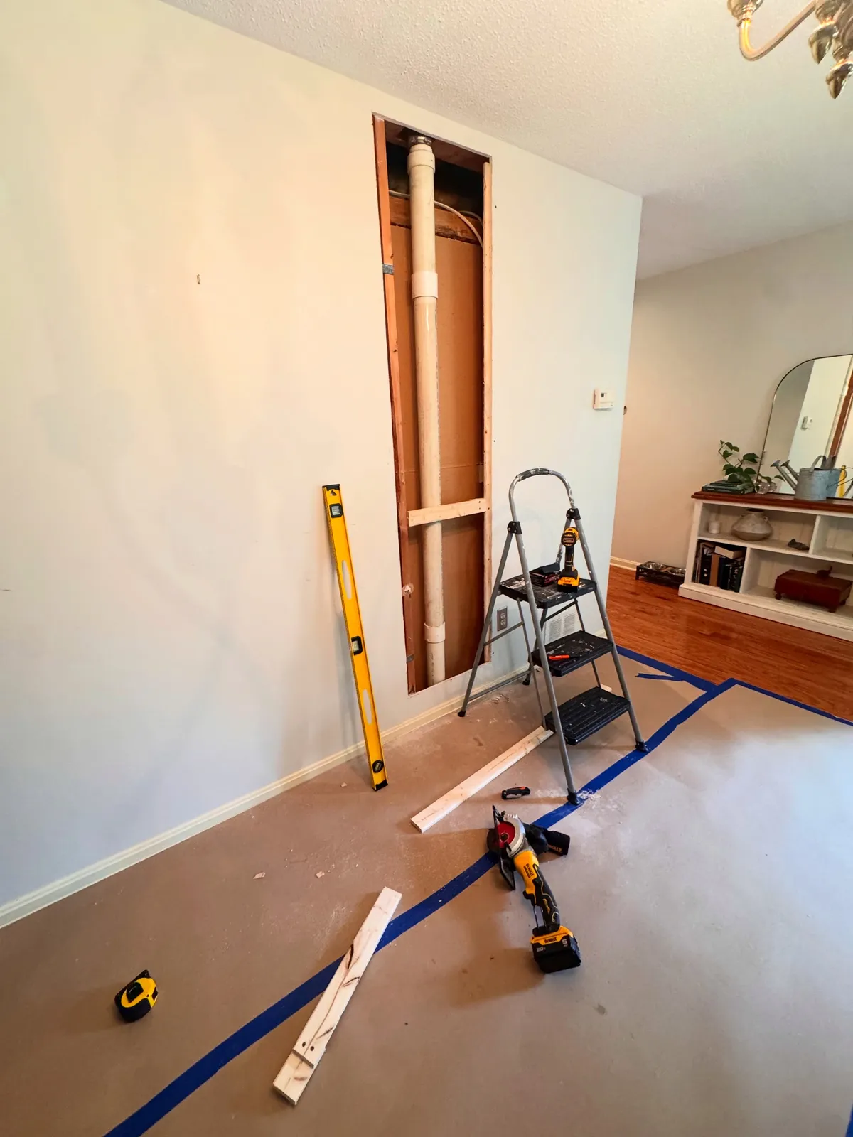 Quick fix at a condo over on Wynridge Rd in Windham this morning - client had a leak over the winter and had the waste line replaced. New sheet rock is up and we’ll be painting the whole interior once prep is complete 🔥💪🏼