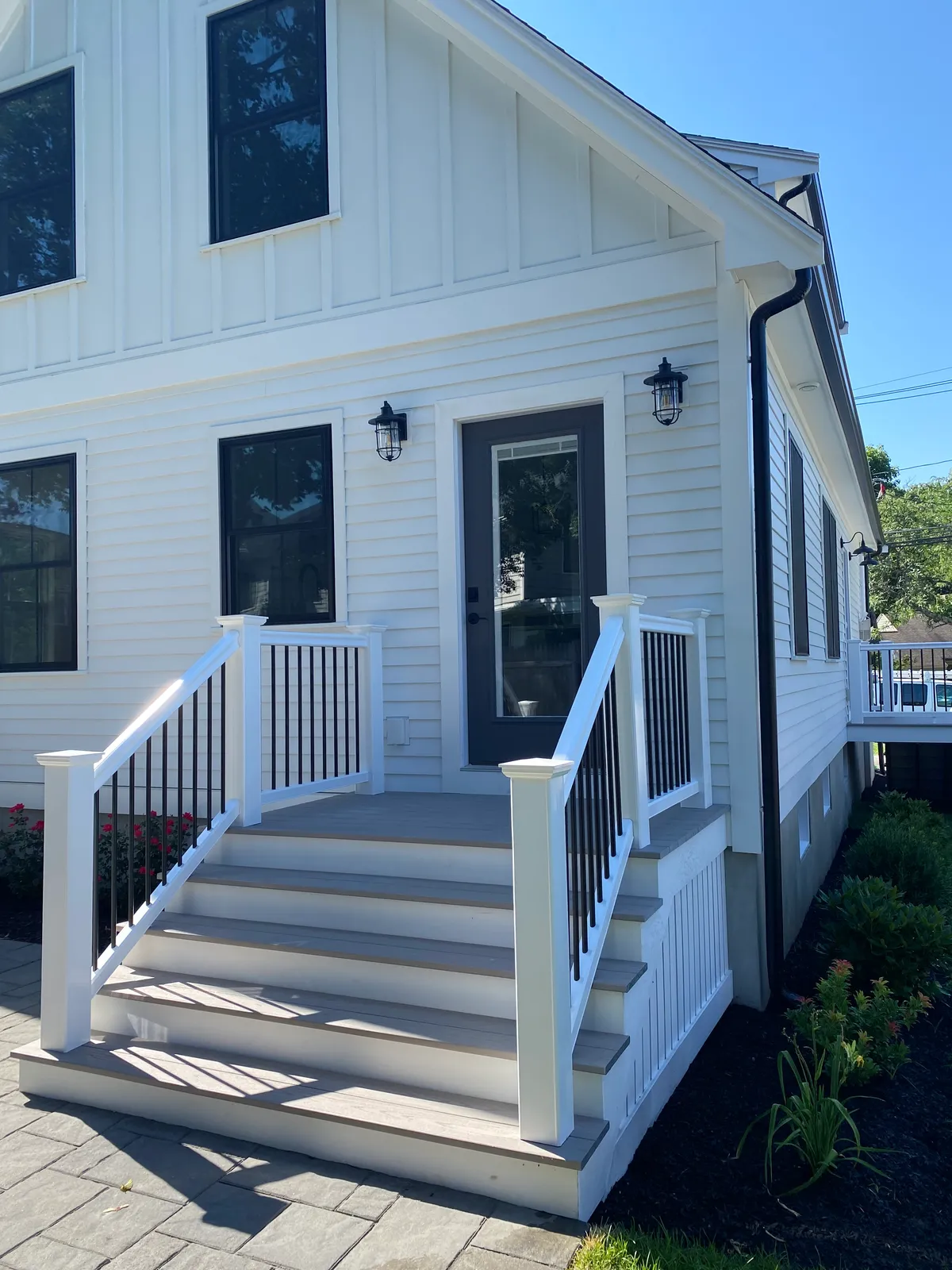 Home addition with board and batten siding