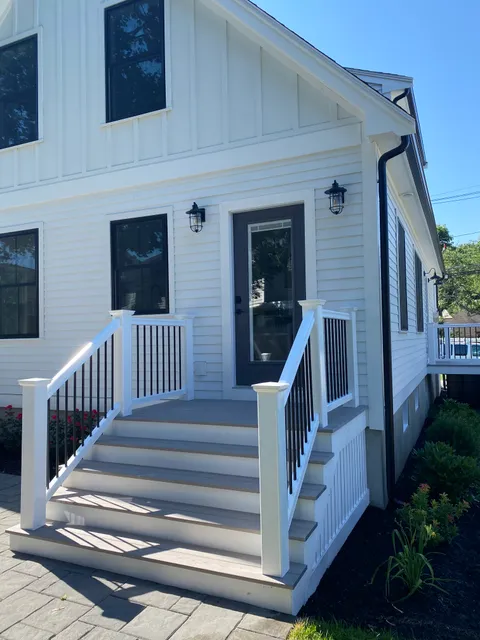 Home addition with board and batten siding