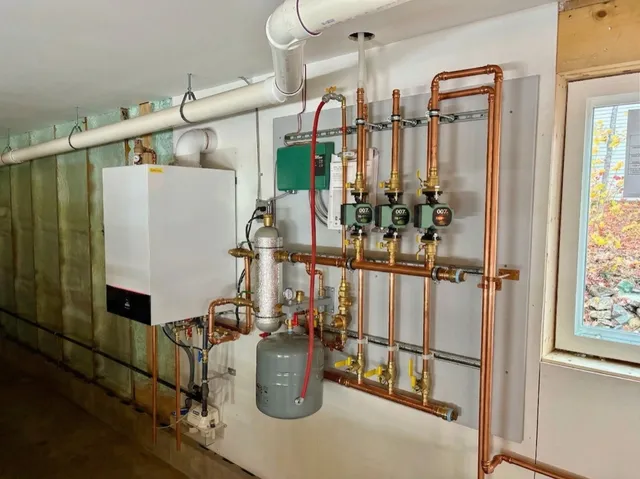 High-efficiency condensing boiler installation