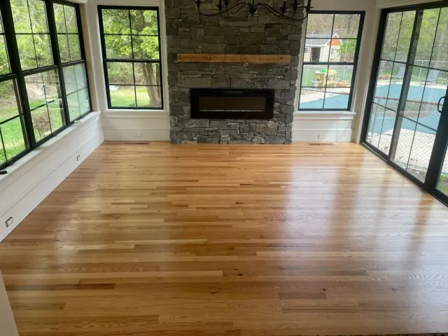 Custom hardwood floor installation - Milford MA.