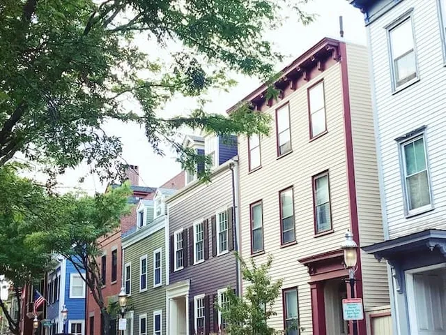 Charlestown MA colorful condos and townhouses