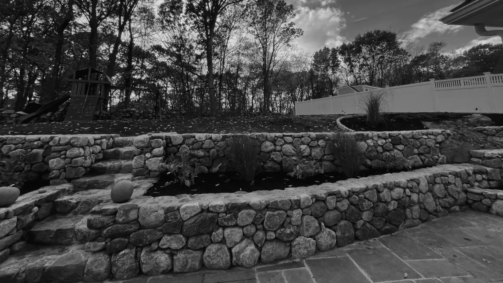 a recently finished hardscaping service