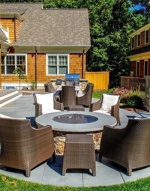 Natural stone paver walkway