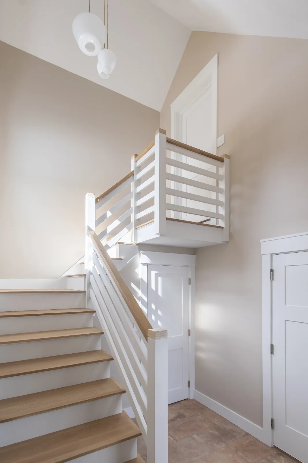 Painted stairwell and railing