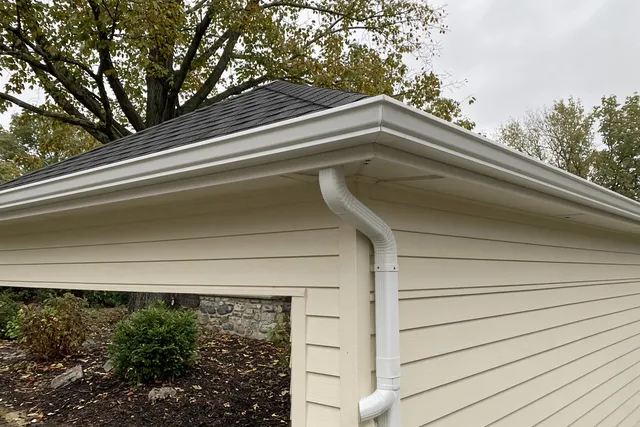 New seamless aluminum gutters on a Connecticut eave
