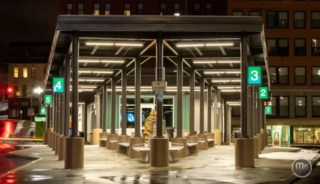 Exterior architecture at night