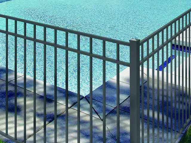 Granite Drop Rail Style Aluminum Pool Fence, by Active Yards