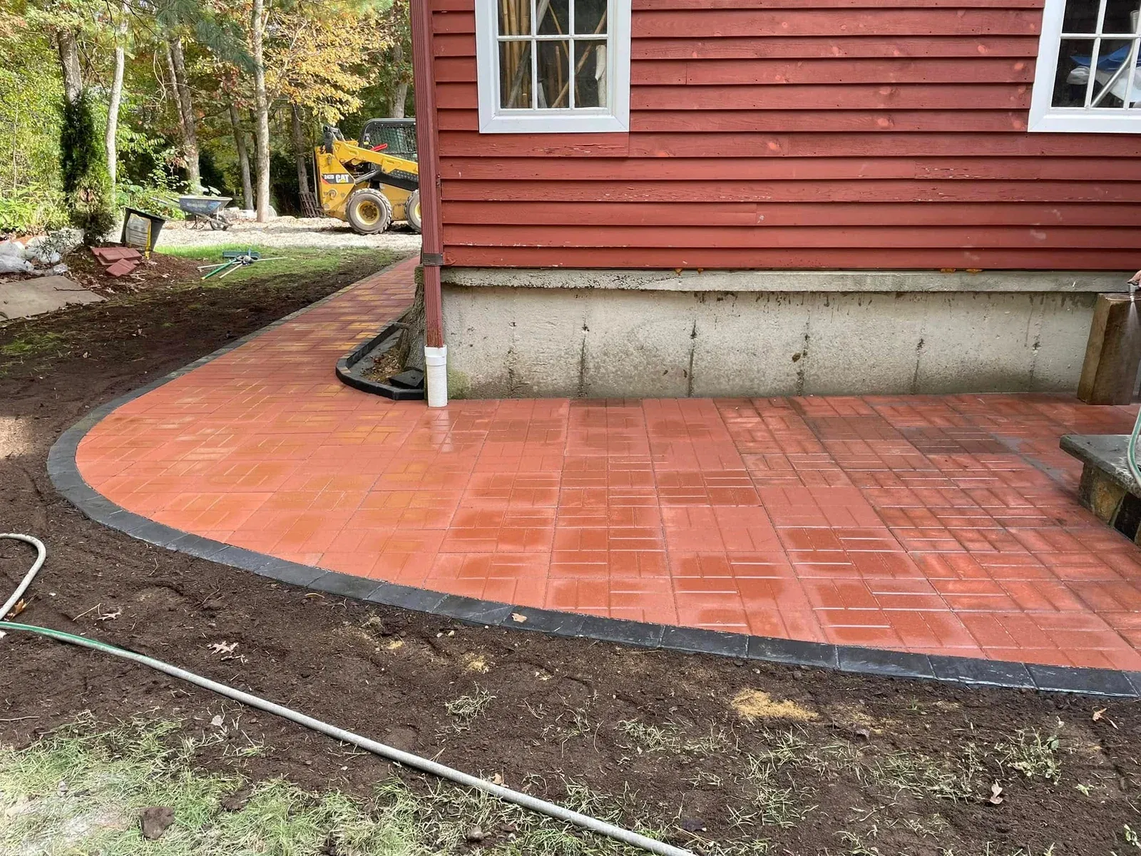 walkway on corner of house