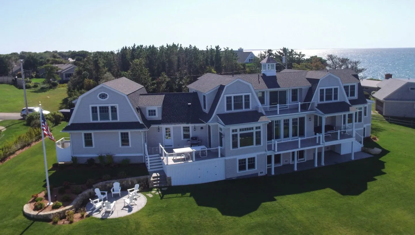 Arial view of a very large home