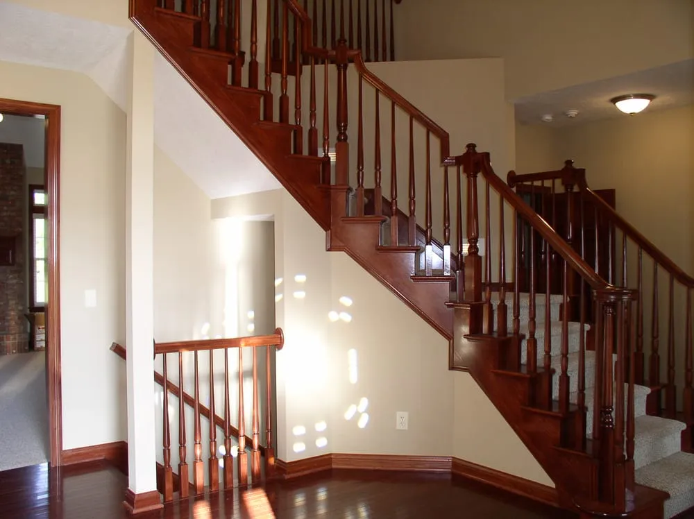 Custom hardwood staircase and railings