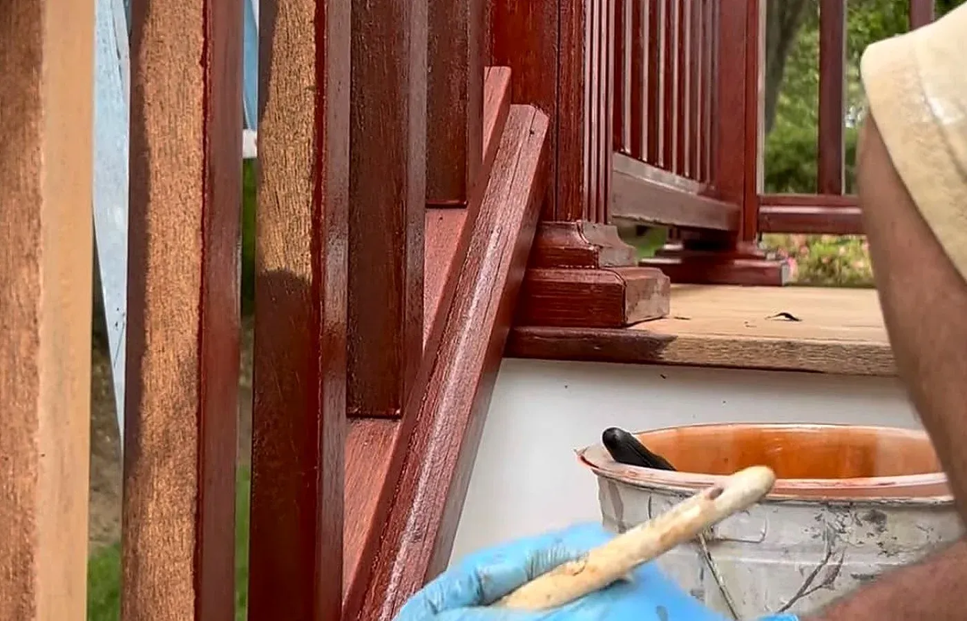 Deck fence and trim staining in Hyannis by Compass Painting