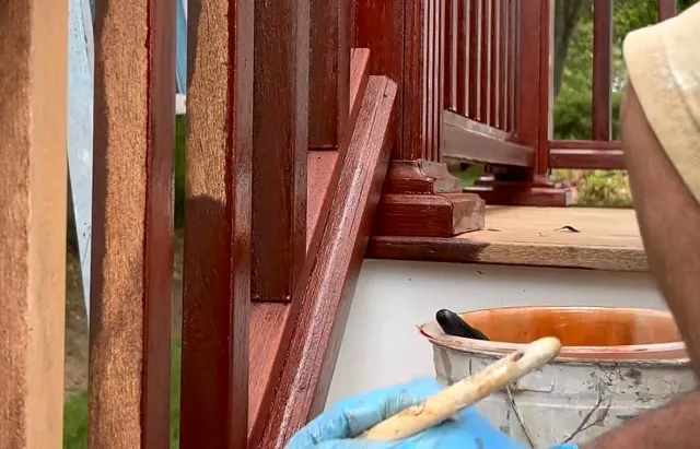 Deck fence and trim staining in Hyannis by Compass Painting
