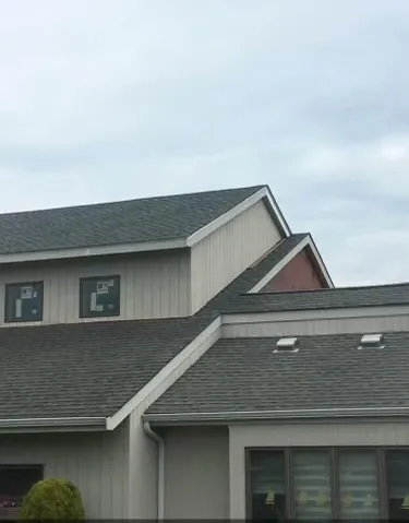 Cedar shake roof on historic estate
