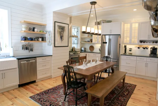 Bright open kitchen and dining space