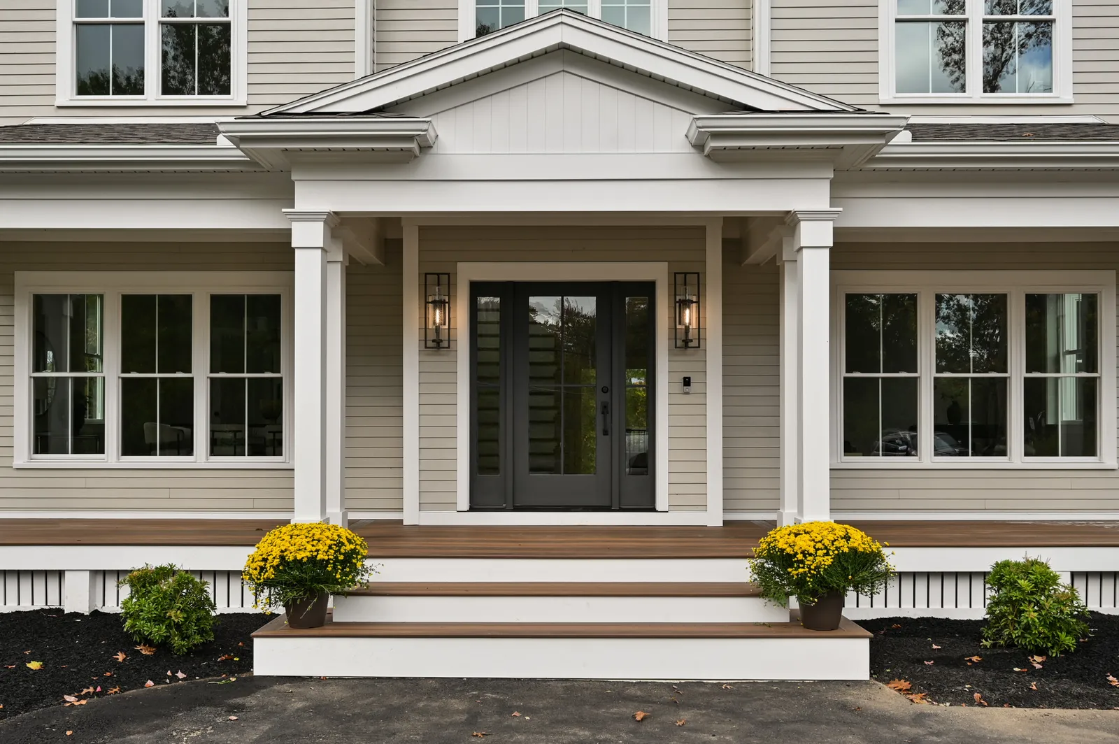 Finished front entry and porch