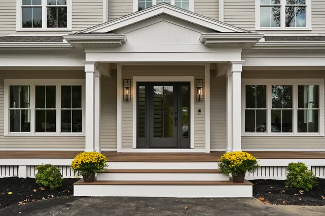 Finished front entry and porch