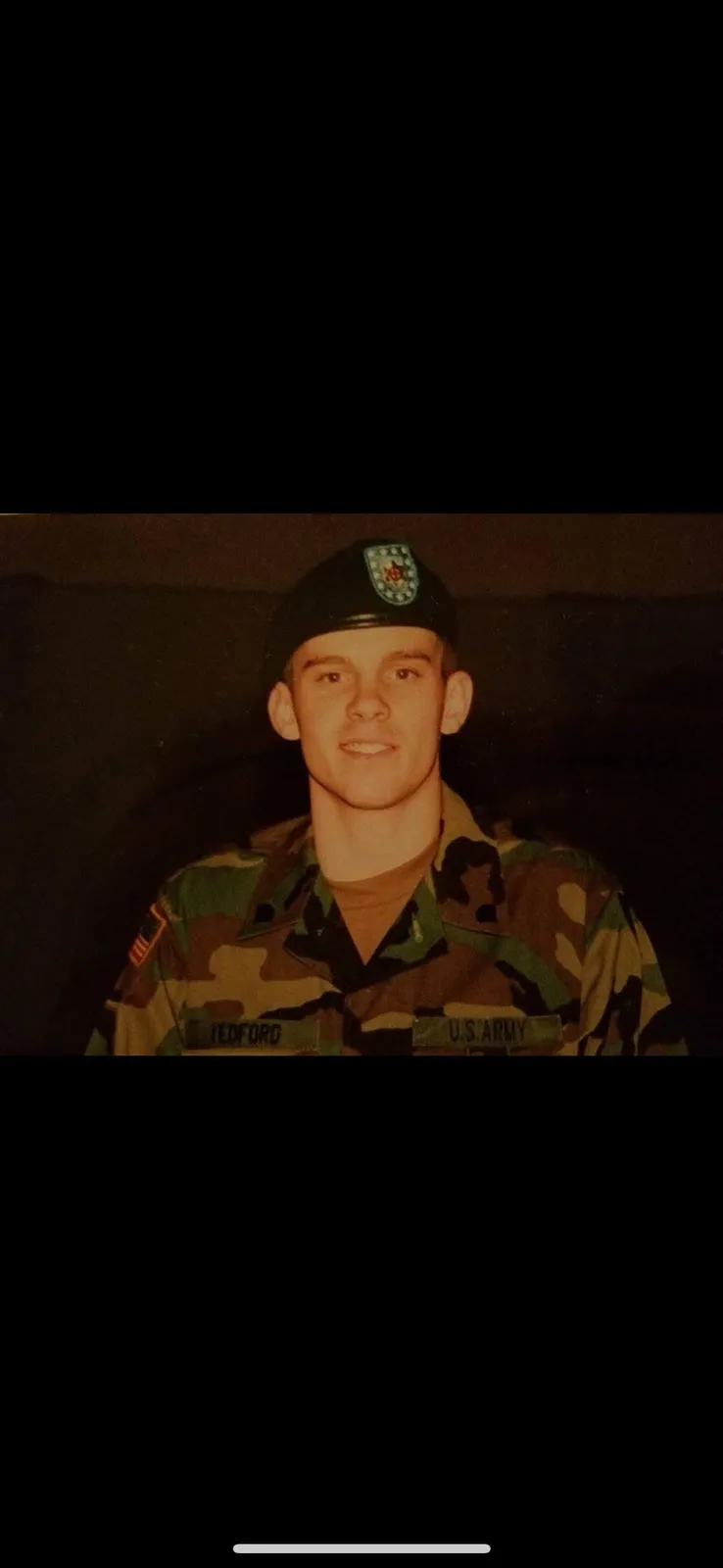 Jeffrey Tedford in military uniform