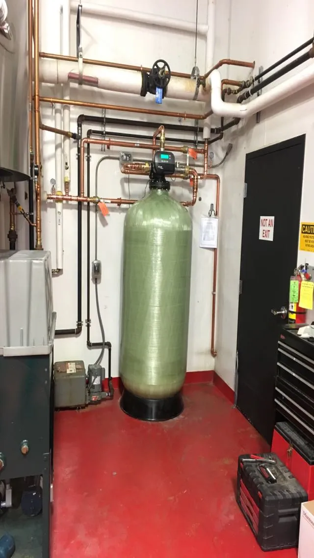 Large tank of activated carbon to remove bad taste & odor from the feed water supplying this local craft brewery.