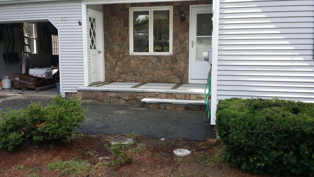 Stone veneer front entry