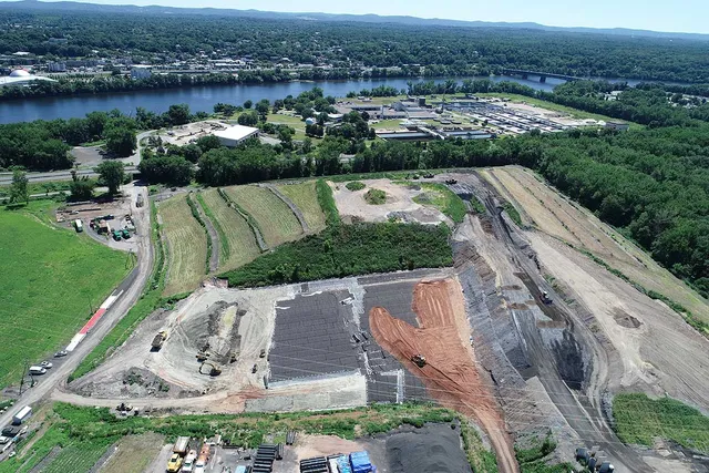Aerial view of work site