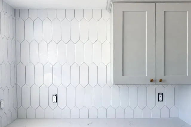 Finished bathroom tile installation