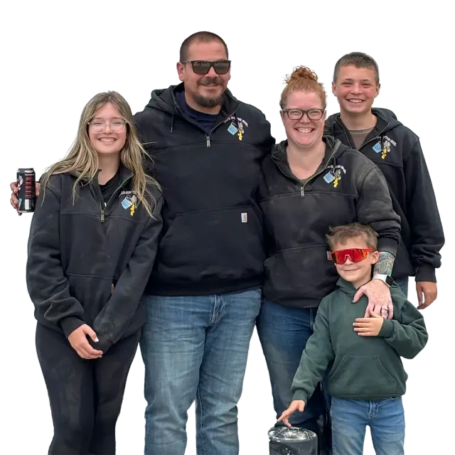The Warner family, owners of DJ's Septic Pumping