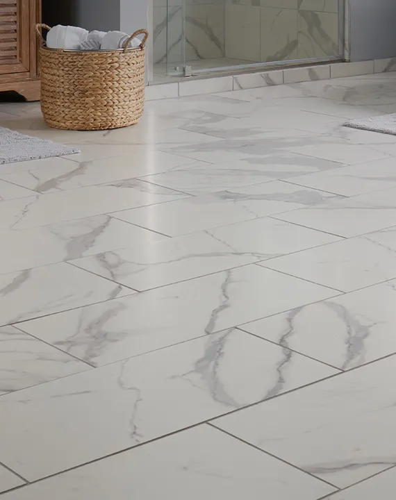 Installed tile flooring in home