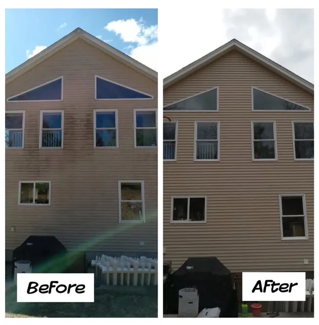 House siding before and after soft washing