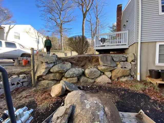 Existing slope before retaining wall construction