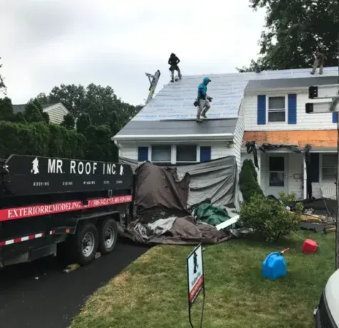 Completed roof replacement in Providence, RI with GAF Timberline HDZ shingles on a 1,500 sq. ft. home