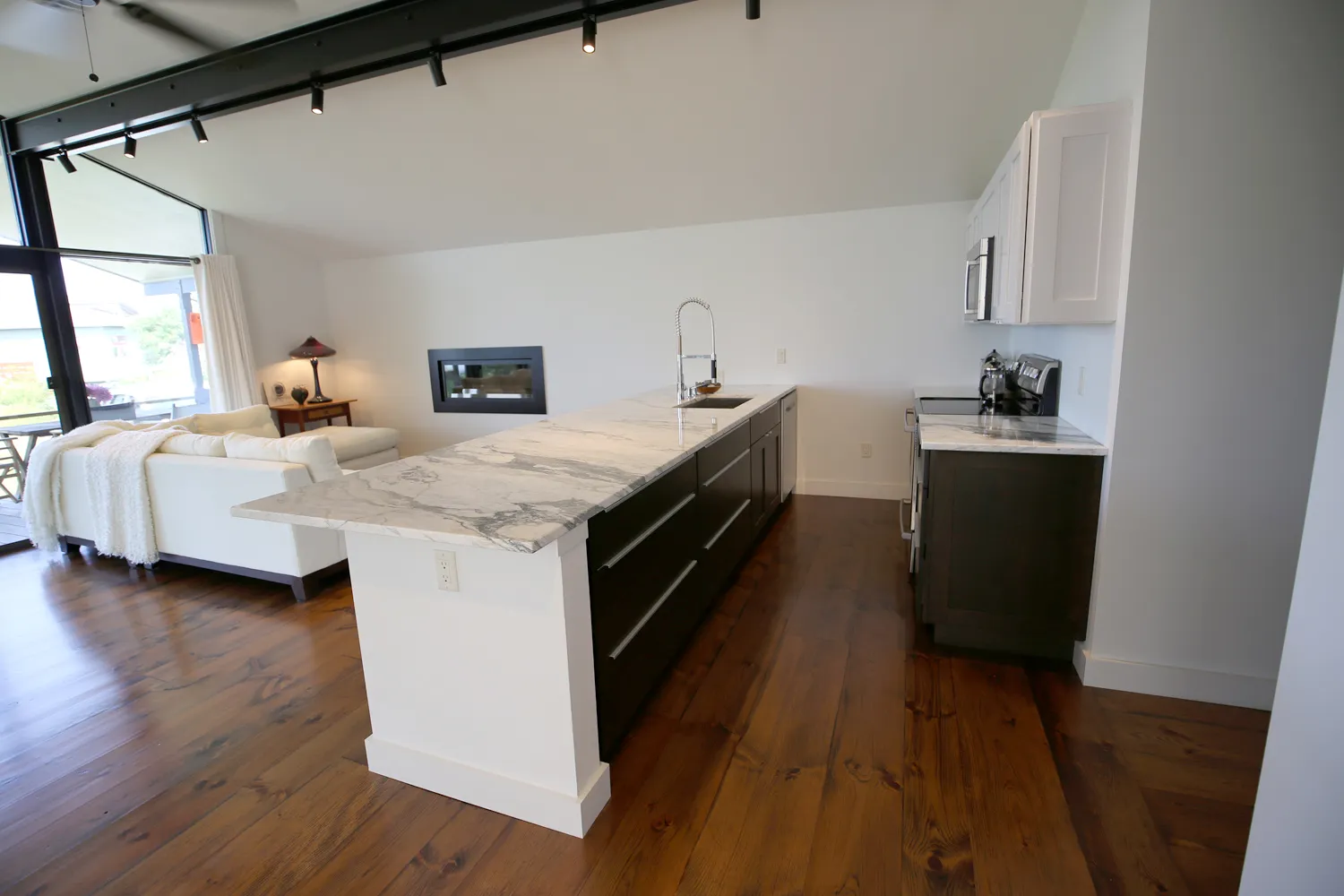 Galley kitchen with custom cabinetry