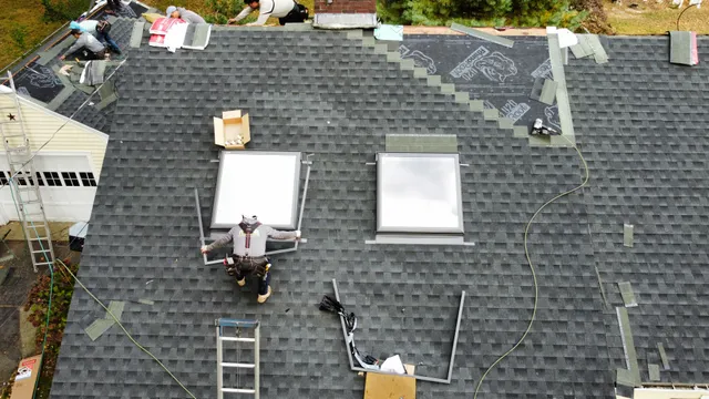 Shingles going on around new skylights