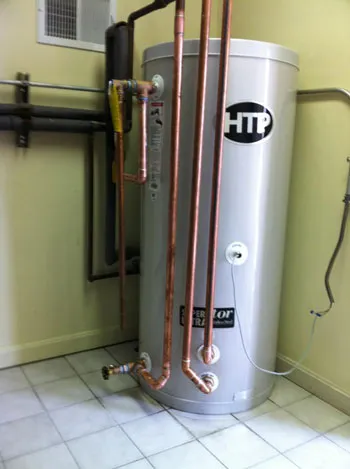 HTP indirect-fired water heater with copper connections