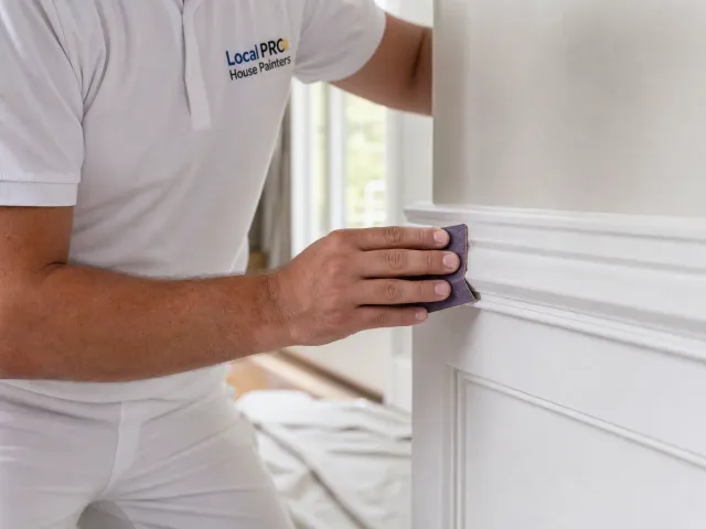 Organized interior painting process with a clean finished home space