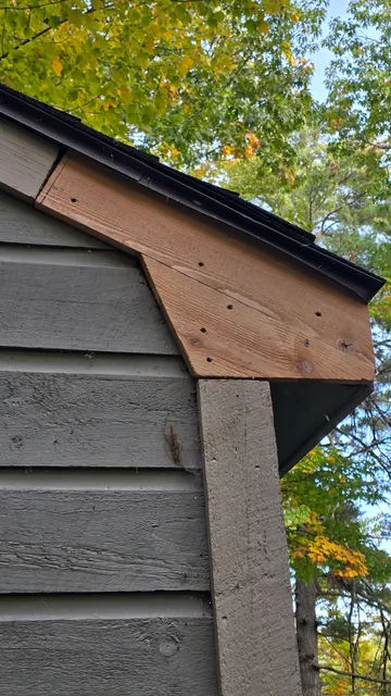 Fascia corner rebuilt with new wood
