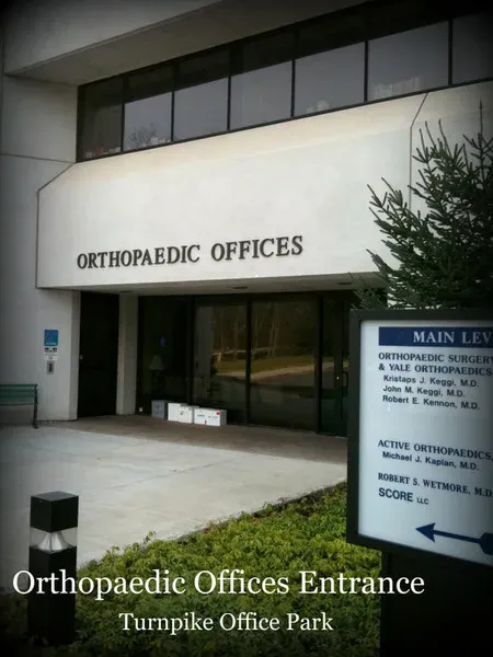 Turnpike Office Park, Middlebury CT: Orthopaedic Offices entrance with directory sign