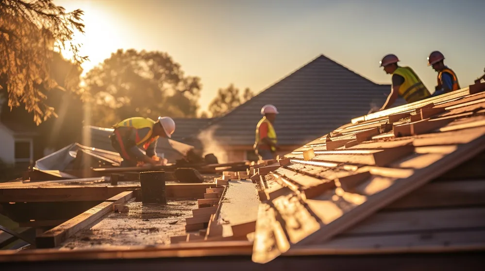 roof installation inprocess
