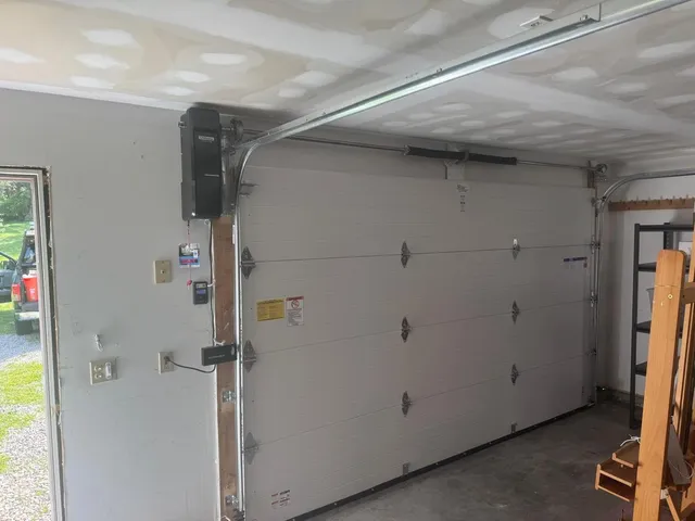 Bluefin garage door interior with opener installation