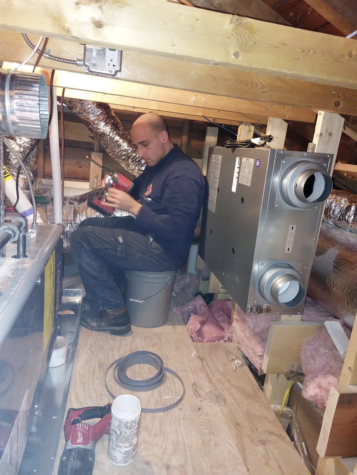 Installing an ERV (energy recovery ventilator) unit