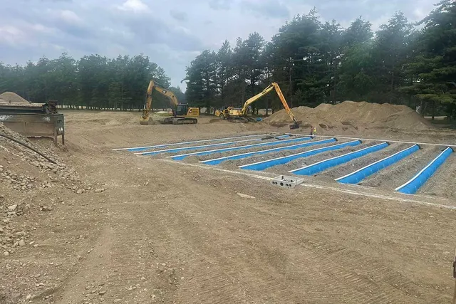 Aerial view of J Bates and Son work site