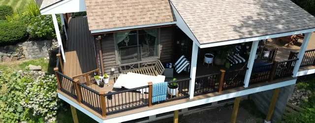 home with new deck from absolute construction