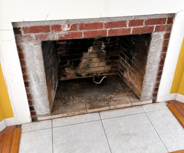 Stripped back to bare brick