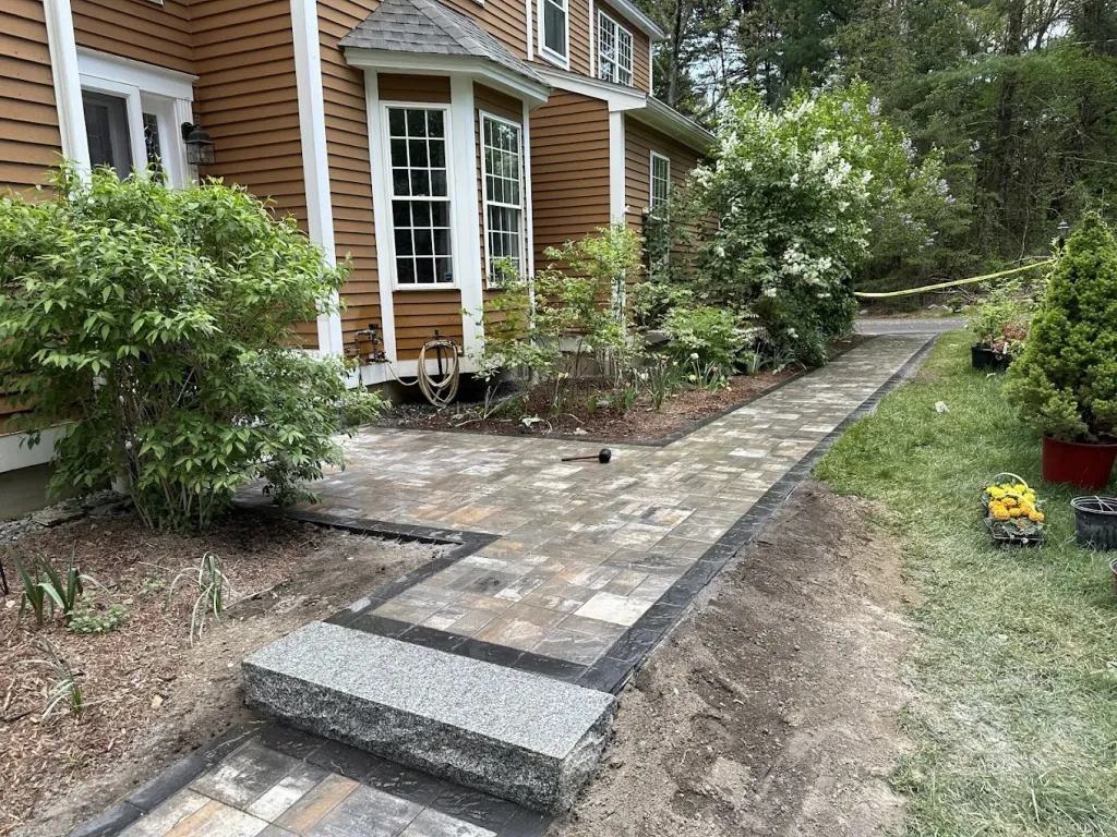 Elegant paver walkway