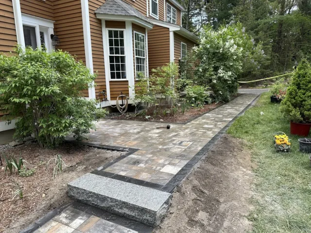 Elegant paver walkway