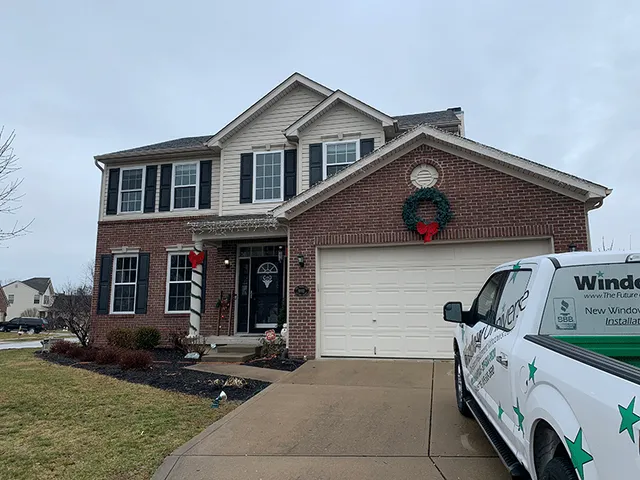 New Signature Elite double hung windows with grids.