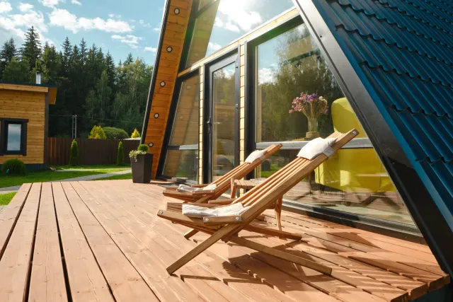 Custom deck building services in Vermont by JM Roofing