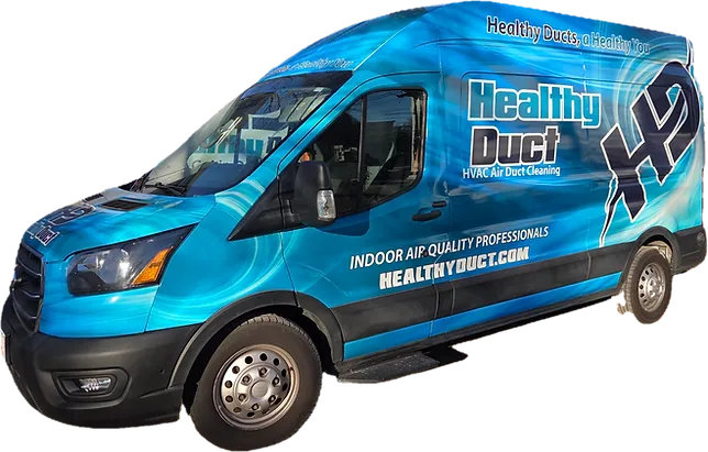 Healthy Duct service Truck with blue graphics