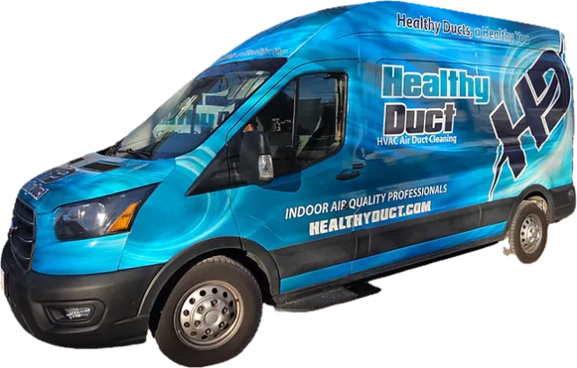 Healthy Duct service Truck with blue graphics