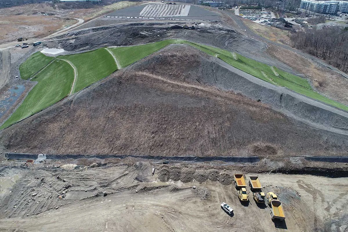 Aerial view of J Bates and Son work site